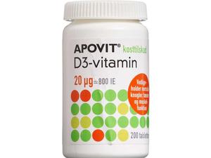Apovit D3-vitamin 20 µg 200 stk