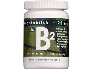 Grønne Vitaminer B2 25 mg 90 stk