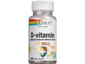 Solaray D-vitamin 30 µg/dosis 100 stk