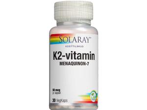 Solaray K2-Vitamn 50 mikg/dosis 30 stk