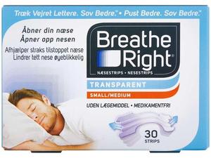 Breathe Right Clear Næsestrips  Small/Medium 30 stk