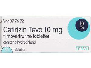 Cetirizin Teva 10 mg 50 stk