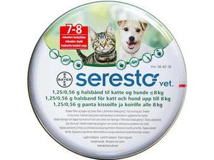 Seresto Vet. kat & hund u. 8kg 1 stk Halsbånd 1,25 g+0,56 g