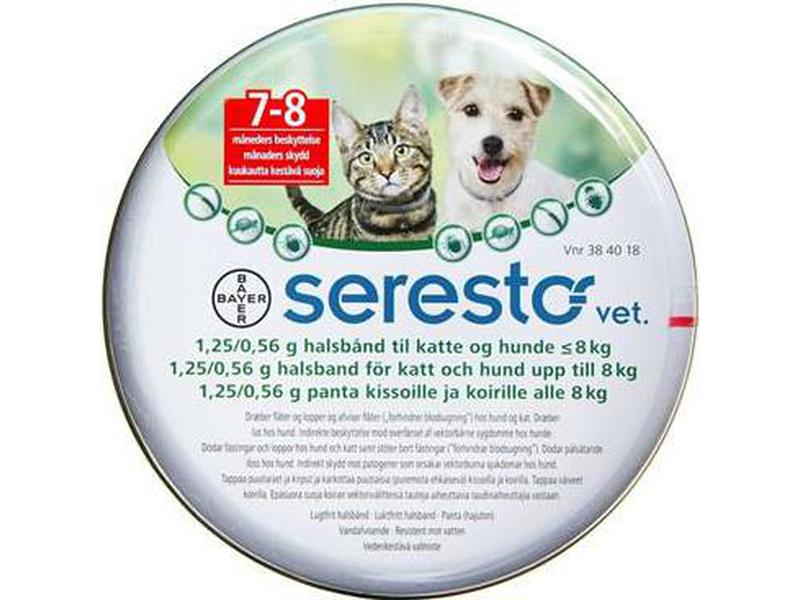 pris for Seresto Vet. kat & hund u. 8kg 1 stk Halsbånd g+0,56 g