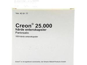 Creon 25.000 Enterokapsler Lipase EP-e 100 stk