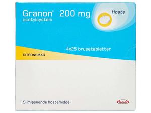 Granon Brusetabletter 100 stk 200 mg 4 X 25 stk