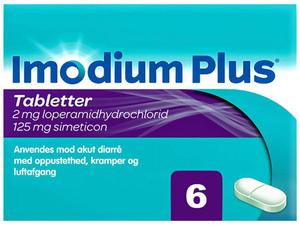 Imodium Plus 2 mg + 125 mg 6 stk