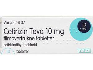 Cetirizin Teva 10 mg 10 stk
