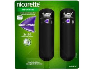 Nicorette Freshmint 1 mg/annos sumute suuonteloon 2 x 150 annosta