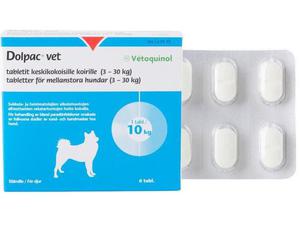 Dolpac Vet matolääke keskikokoisille (3-30 kg) koirille, 6 tablettia