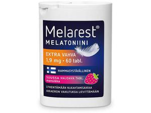 Melarest Melatoniini Extra Vahva Mansikka 1,9 mg 60 tabl