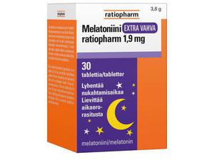 Melatoniini Extra Vahva ratiopharm 1,9 mg 30 tabl