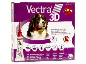 VECTRA 3D 436/38,7/3175 mg paikallisvaleluliuos (koirille yli 40 kg)3x8 ml