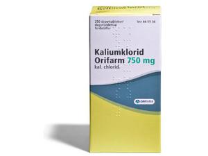 KALIUMKLORID ORIFARM 750 mg depottabl 250 kpl