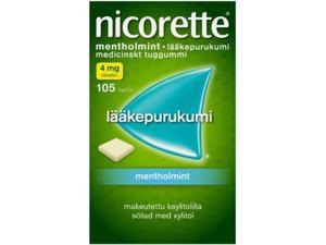 NICORETTE MENTHOLMINT 4 mg lääkepurukumi 105 fol