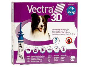 VECTRA 3D 196/17,4/1429 mg paikallisvaleluliuos (koirille 10-25 kg)3x3,6 ml