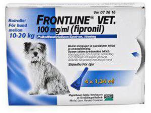 FRONTLINE VET 100 mg/ml paikallisvaleluliuos 4x1,34 ml
