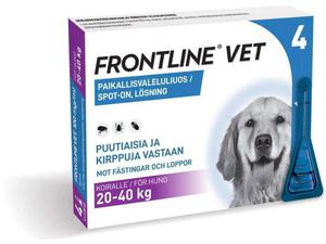 Frontline Vet 100 mg/ml liuos ulkoloisten häätöön 20-40 kg koirille, 4 pipettiä