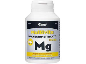 Multivita Magnesiumsitraatti + B6 Appelsiini 80 tablettia