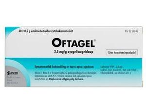 Oftagel 2,5 mg/g øyegel 30x0,5 g