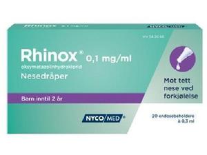 Rhinox 0,1mg/ml nesedråper endosebeholder 20x0,3ml