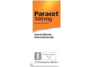 Paracet 500mg avlange filmdrasjerte tabletter 20stk