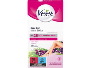 Veet Easy-Gel Wax Strips Normal Skin Body & Legs 20 stk