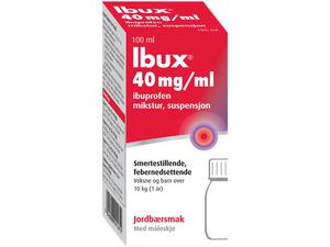 Ibux Mikstur 40mg/ml jordbær, 100 ml