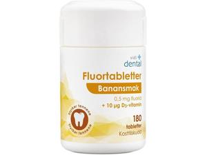 Vidi Dental fluortabletter 0,5 mg Banan + D3 180 stk 