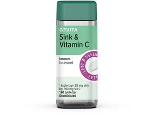 Gevita Sink & Vitamin C tabletter 120stk