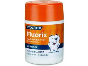 Nycodent Fluorix fluortabletter 0,5mg med appelsinsmak 100 stk