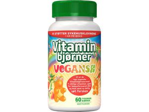 	Vitaminbjørner Veganske tyggetabletter, Fersken, 60 stk