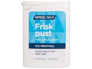 Nycodent Frisk Pust Ice Menthol sugetabletter 50 stk