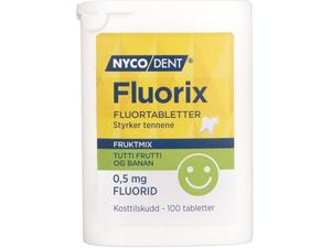 Nycodent Fluorix sugetablett med tutti fruttismak 0,5 mg 100 tabletter