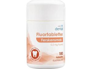 Vidi Dental fluortabletter 0,5 mg Fersken 180 stk 