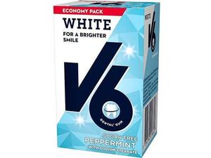V6 White tyggegummi peppermynte 50stk