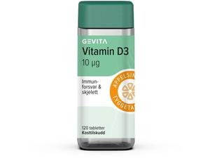 Gevita Vitamin D3 10 mcg tyggetabletter 120stk