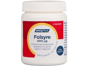 Nycoplus Folsyre 400 mcg tabletter 100stk
