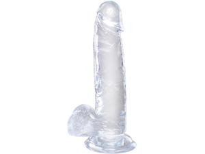 Pipedream King Cock Clear Dildo med Baller 18 cm   - Klar