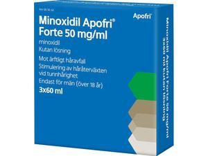 Minoxidil Apofri Forte, kutan lösning 50 mg/ml 3 x 60 milliliter