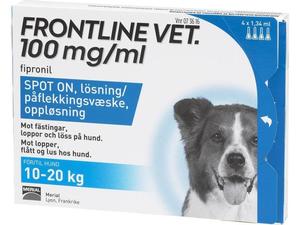 Frontline Vet. Spot-on lösning för hund 10-20 kg 100 mg/ml 4 x 1,34 ml