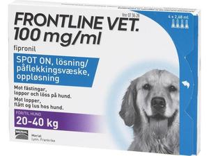 Frontline Vet. Spot-on lösning för hund 20-40 kg 100 mg/ml 4 x 2,68 ml