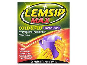 Lemsip Max Cold and Flu relief - Blackcurrant flavour - 10 sachets