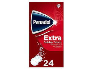Panadol Paracetamol Caffeine Pain Relief Tablets 500mg Extra Soluble 24s
