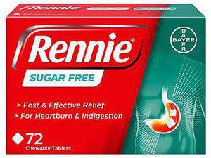 Rennie Sugar Free Flavour - 72 Chewable Tablets