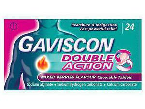 Gaviscon Double Action Mixed Berries Flavour 24 Chewable Tablets